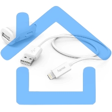 Комплект зарядное устройство Hama H-183266 2.4A для Apple кабель Apple Lightning белый