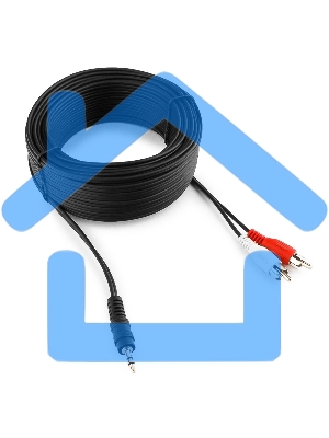 Кабель аудио Cablexpert CCA-458-15M-N, Jack 3.5(M)/2xRCA, 15м, черный, пакет