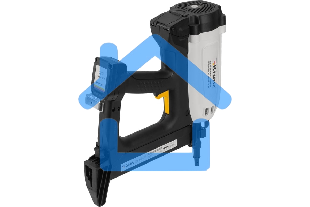 Пистолет гвоздезабивной газовый монтажный KRANZ GN100, 100Дж, длина гвоздей 15-40мм, диаметр 2,7-3мм