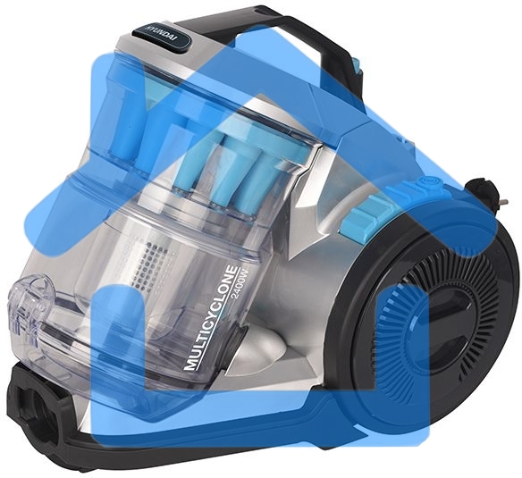 Пылесос Hyundai HYV-C2955 серебристый/синий, 380/2400 Вт, уборка сухая, пылесборник контейнер 3.5 л