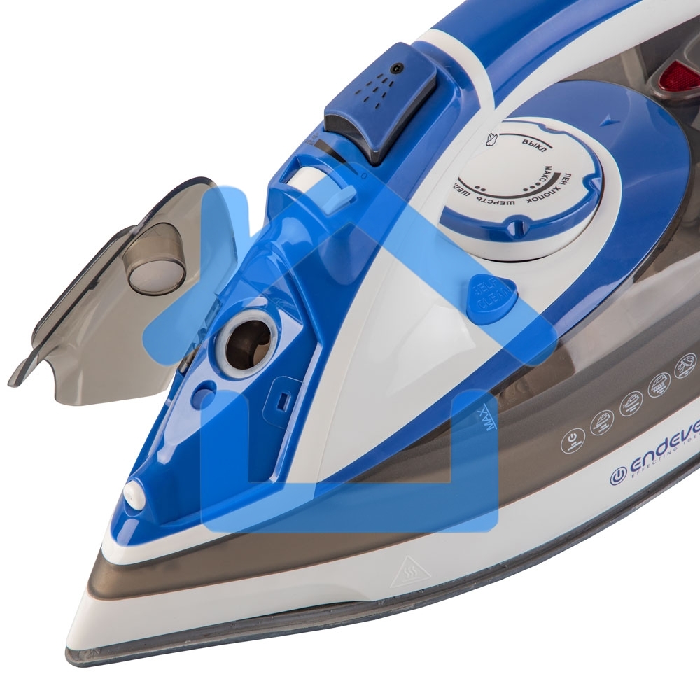 Утюг электрический Endever Delta-231, белый/синий/черный, 3000 Вт, Подача пара до 75 г/мин, Паровой удар до 190 г/мин, 10 шт/уп