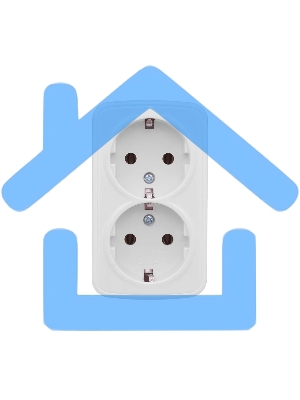 Розетка EKF Basic Минск EGR16-128-10 2-местная ОП 16А с заземлением белая