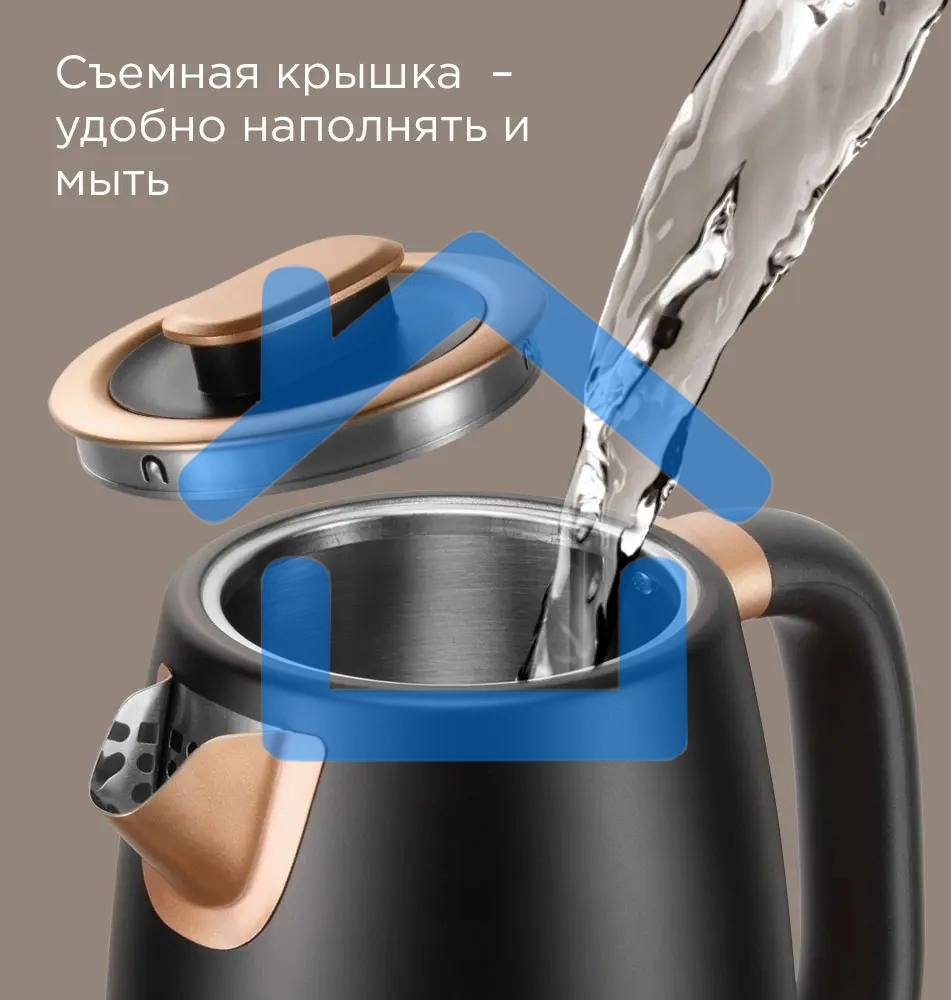 Чайник электрический Redmond KM240 1.7л. 2200Вт черный/бронзовый