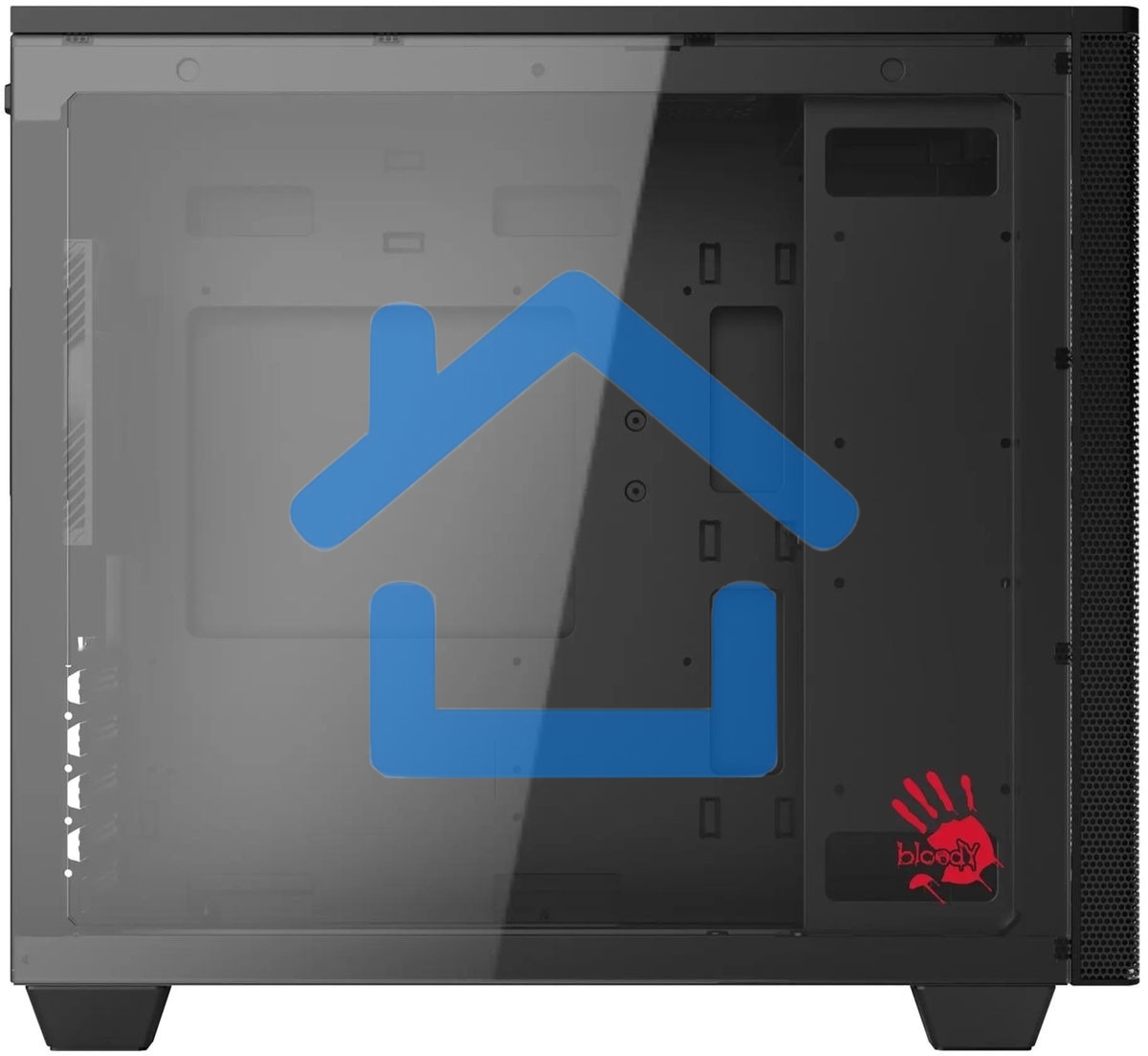 Компьютерный корпус Bloody BD-CC117F черный без БП mATX 5x120мм 1xUSB 2.0 1xUSB 3.0 audio bott PSU