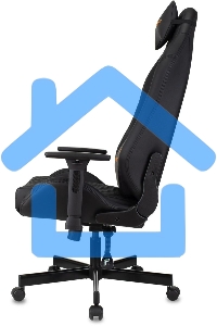 Кресло игровое Knight RAMPART черный, ромбик, эко.кожа, с подголов. крестовина металл