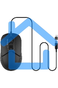 Мышь проводная A4Tech Fstyler FM12ST черный, 1200 dpi, USB, кнопки - 3