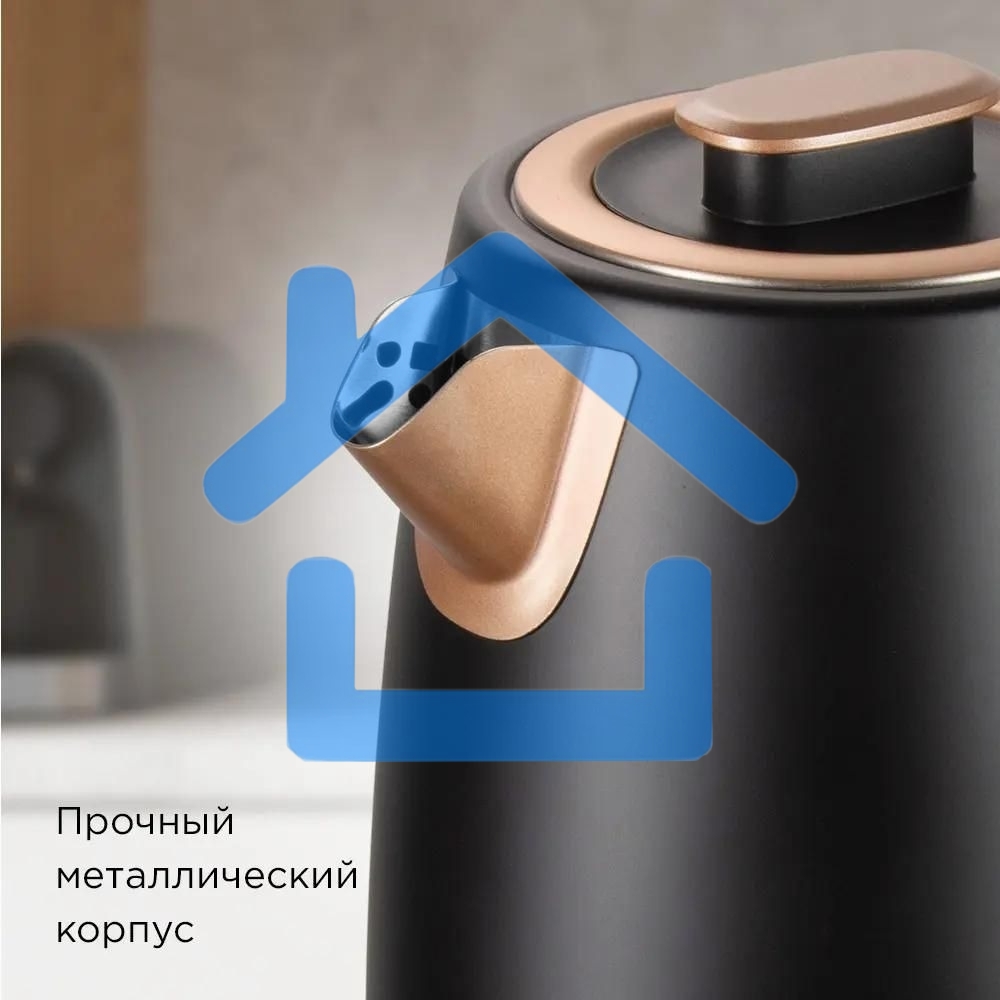 Чайник электрический Redmond KM240 1.7л. 2200Вт черный/бронзовый