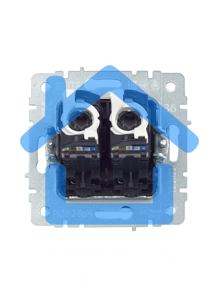 Розетка компьютерная двойная IEK BRITE РК10-2-БрЖ кат.5E RJ45 жемчуг