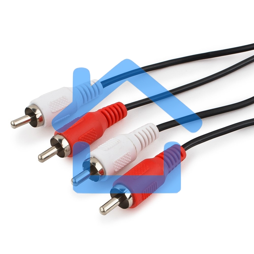 Кабель аудио Cablexpert CCA-2R2R-1.8M-N, 2xRCA/2xRCA, 1.8м, черный, пакет