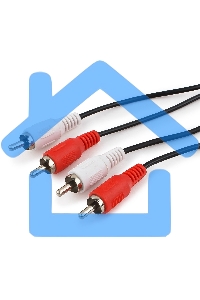 Кабель аудио Cablexpert CCA-2R2R-1.8M-N, 2xRCA/2xRCA, 1.8м, черный, пакет