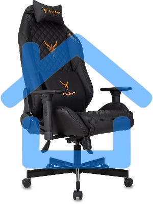 Кресло игровое Knight RAMPART черный, ромбик, эко.кожа, с подголов. крестовина металл
