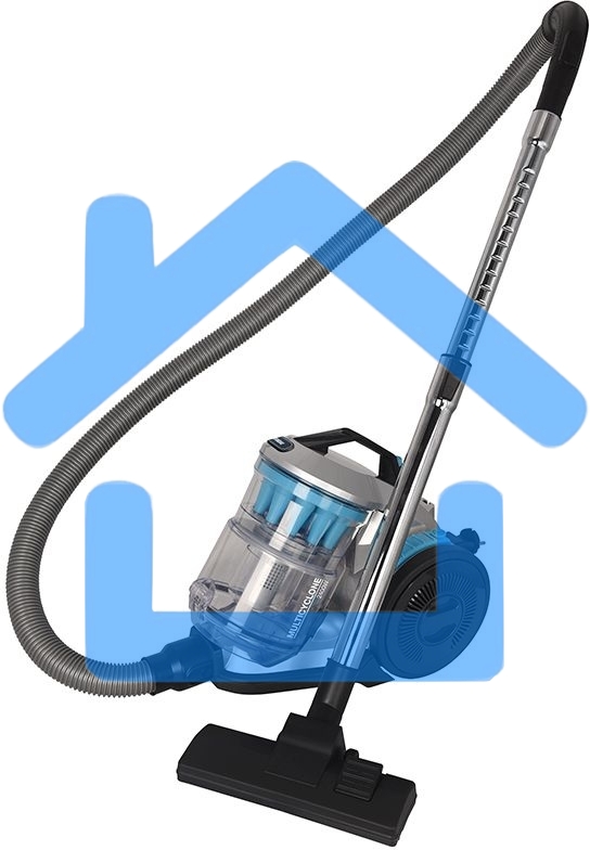 Пылесос Hyundai HYV-C2955 серебристый/синий, 380/2400 Вт, уборка сухая, пылесборник контейнер 3.5 л