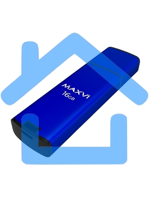 Флешка USB Maxvi MP2 blue (FD16GbUSB20C10MP2), 16Gb, USB 2.0, R/W 15/5, синий/черный