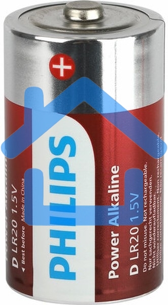 Элемент питания алкалиновый D/LR20 1.5В Power (блист. 2шт) Philips Б0062732