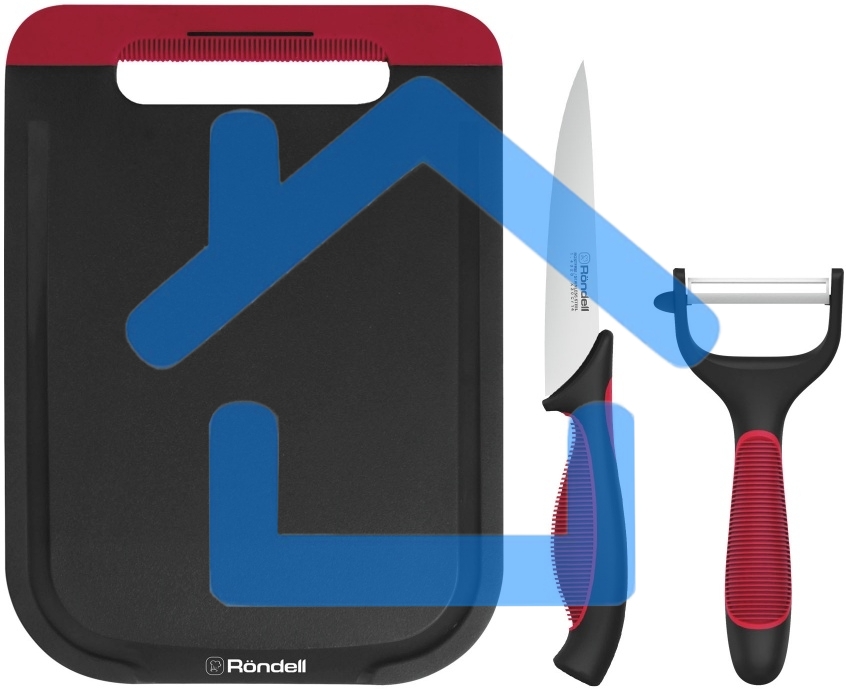 Набор ножей кухонных Rondell RD-1892 компл.:3предм. разд.дос. черный/бордовый блистер