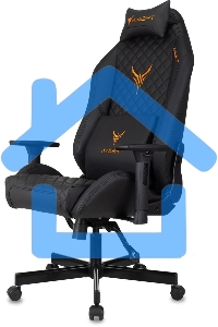 Кресло игровое Knight RAMPART черный, ромбик, эко.кожа, с подголов. крестовина металл