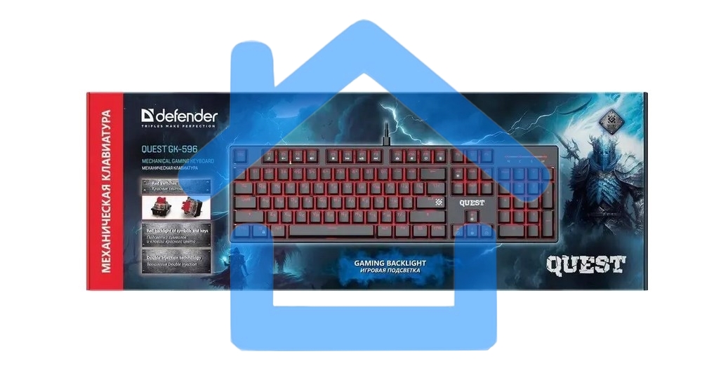 Клавиатура Defender Quest GK-596 RU (45596) проводная, USB, черный