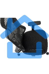 Кресло руководителя Бюрократ MC-412N-H черный сетка/ткань с подголов. крестов. металл хром