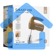 Миксер электрический Galaxy Line GL 2235, бежевый, ручной, 600 Вт, 5 скоростей, 2 насадки-венчика, 2 насадки для замешивания теста, быстрое извлечение насадок, защита от перегрева, книга рецептов