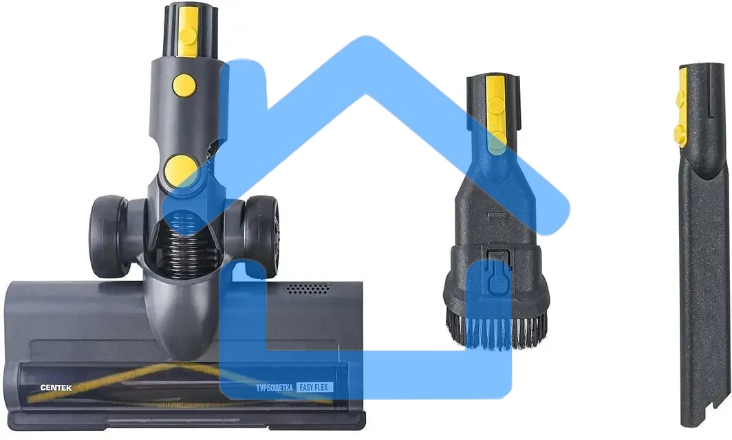 Пылесос вертикальный Centek CT-2573 черный/желтый, питание от аккумулятора, 215 Вт, уборка сухая, пылесборник 0.8 л, работа от АКБ max 45 мин