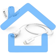 Комплект зарядное устройство Hama H-183266 2.4A для Apple кабель Apple Lightning белый