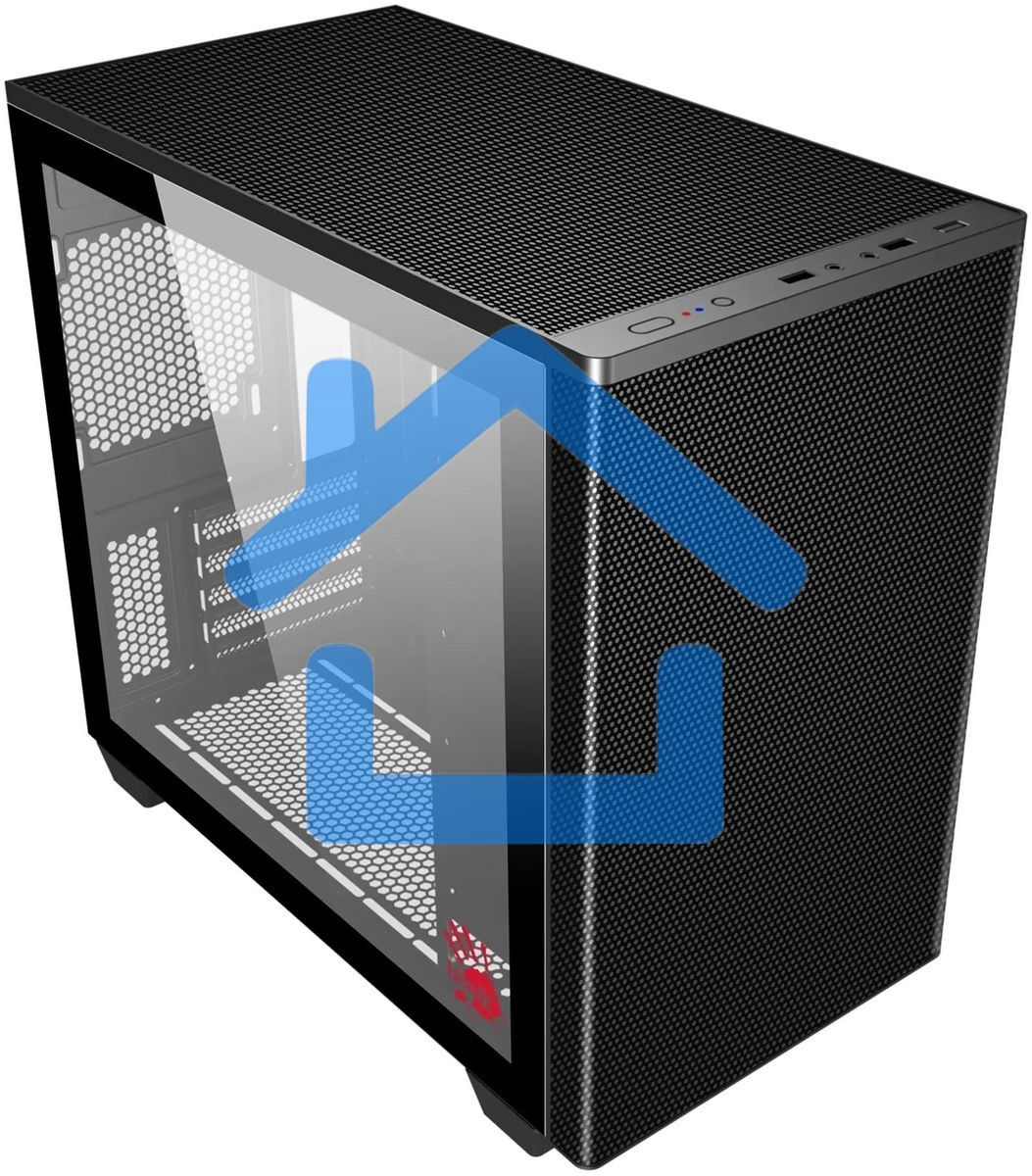 Компьютерный корпус Bloody BD-CC117F черный без БП mATX 5x120мм 1xUSB 2.0 1xUSB 3.0 audio bott PSU