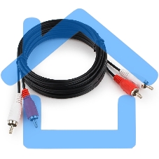 Кабель аудио Cablexpert CCA-2R2R-3M-N, 2xRCA/2xRCA, 3м, черный, пакет