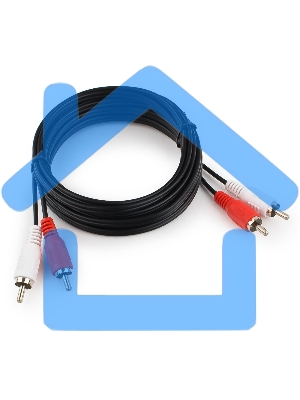 Кабель аудио Cablexpert CCA-2R2R-3M-N, 2xRCA/2xRCA, 3м, черный, пакет