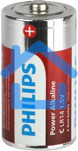 Элемент питания алкалиновый C/LR14 1.5В Power (блист. 2шт) Philips Б0062687