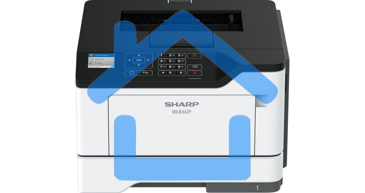 Принтер лазерный Sharp MXB467PEU, A4, ч/б, печ. до 44 стр мин, 1200 x 1200 dpi, USB, Ethernet