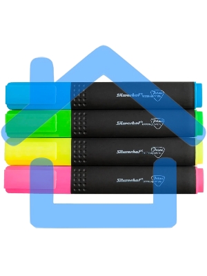 Набор текстовыделителей Silwerhof Prime+, скошенный пишущий наконечник, 1-4мм, 4 цвета, ассорти/голубой пакет с европодвесом (4шт.)