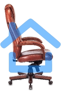 Кресло руководителя Бюрократ T-9923WALNUT светло-коричневый Leather Eichel, кожа, крестовина металл/дерево