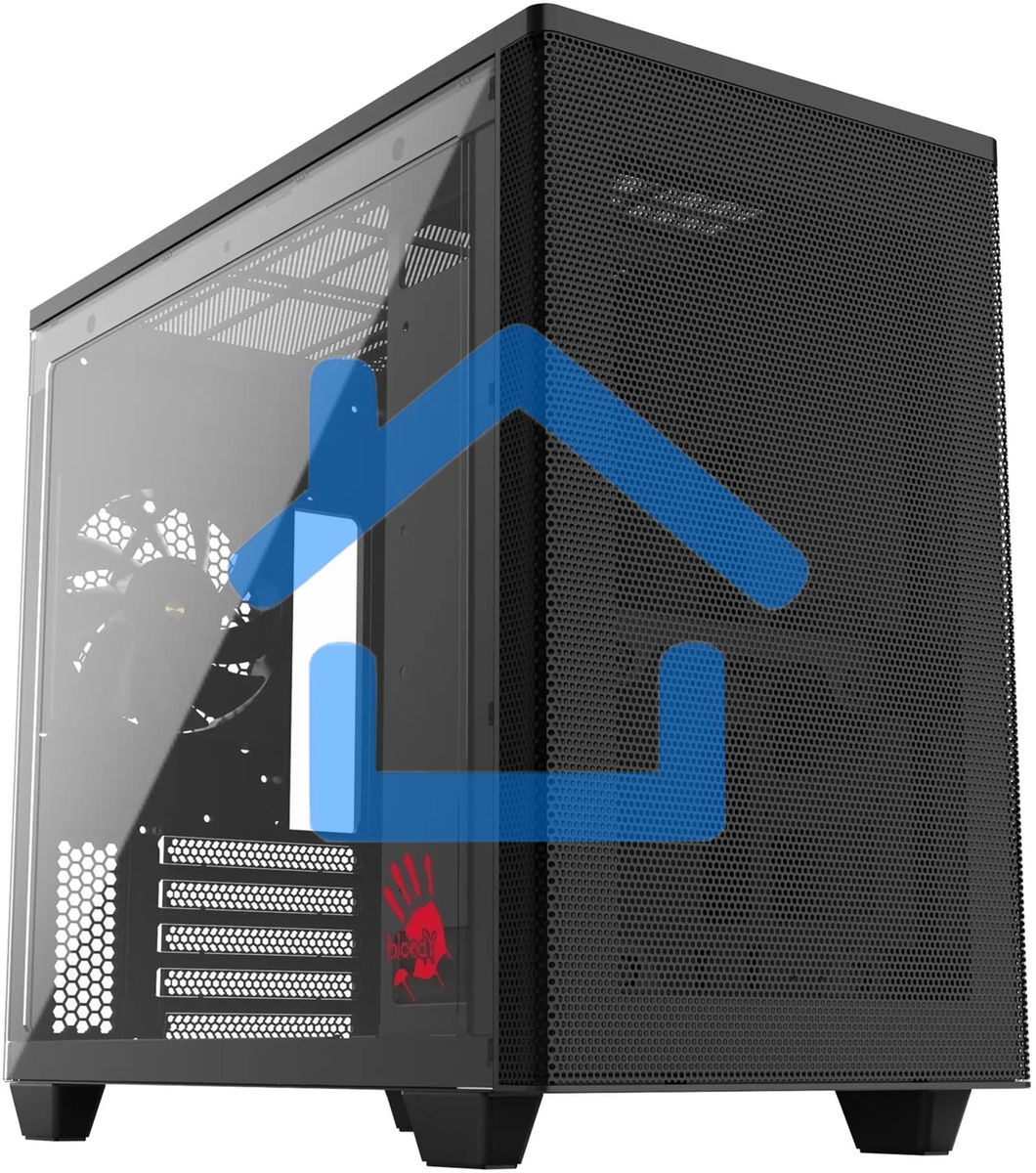 Компьютерный корпус Bloody BD-CC117F черный без БП mATX 5x120мм 1xUSB 2.0 1xUSB 3.0 audio bott PSU