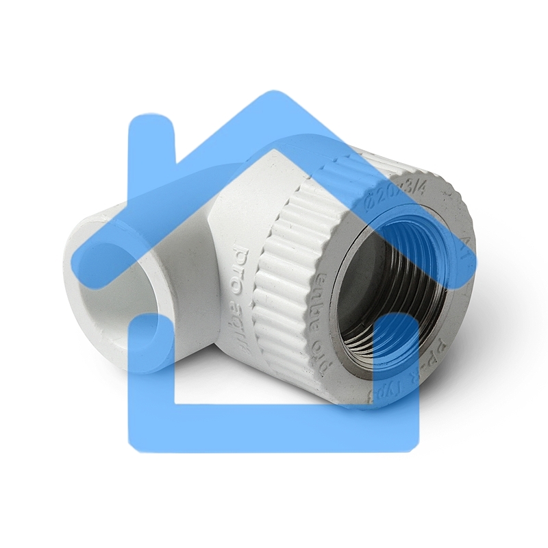 Уголок комбинированный 20 х 1/2' ВР полипропиленовый PPR белый PRO AQUA