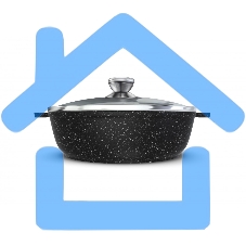 Жаровня со стекл. крышкой НЕВА МЕТАЛЛ ПОСУДА L186540i 4 л литая Индукция Гранит