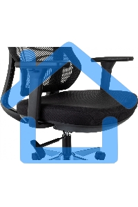 Кресло руководителя Бюрократ MC-412N-H черный сетка/ткань с подголов. крестов. металл хром