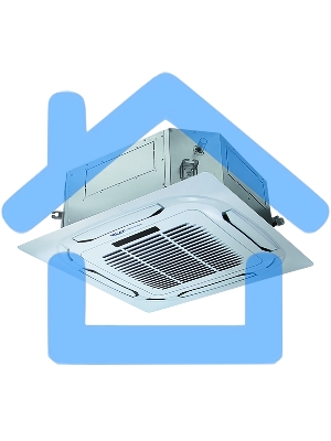 Фанкойл кассетный двухтрубный Shuft SFR-1200R V2 2040 м³/час, 1788 л/час, 120 м², 10,8/15,3 кВт, 41.3 дБ