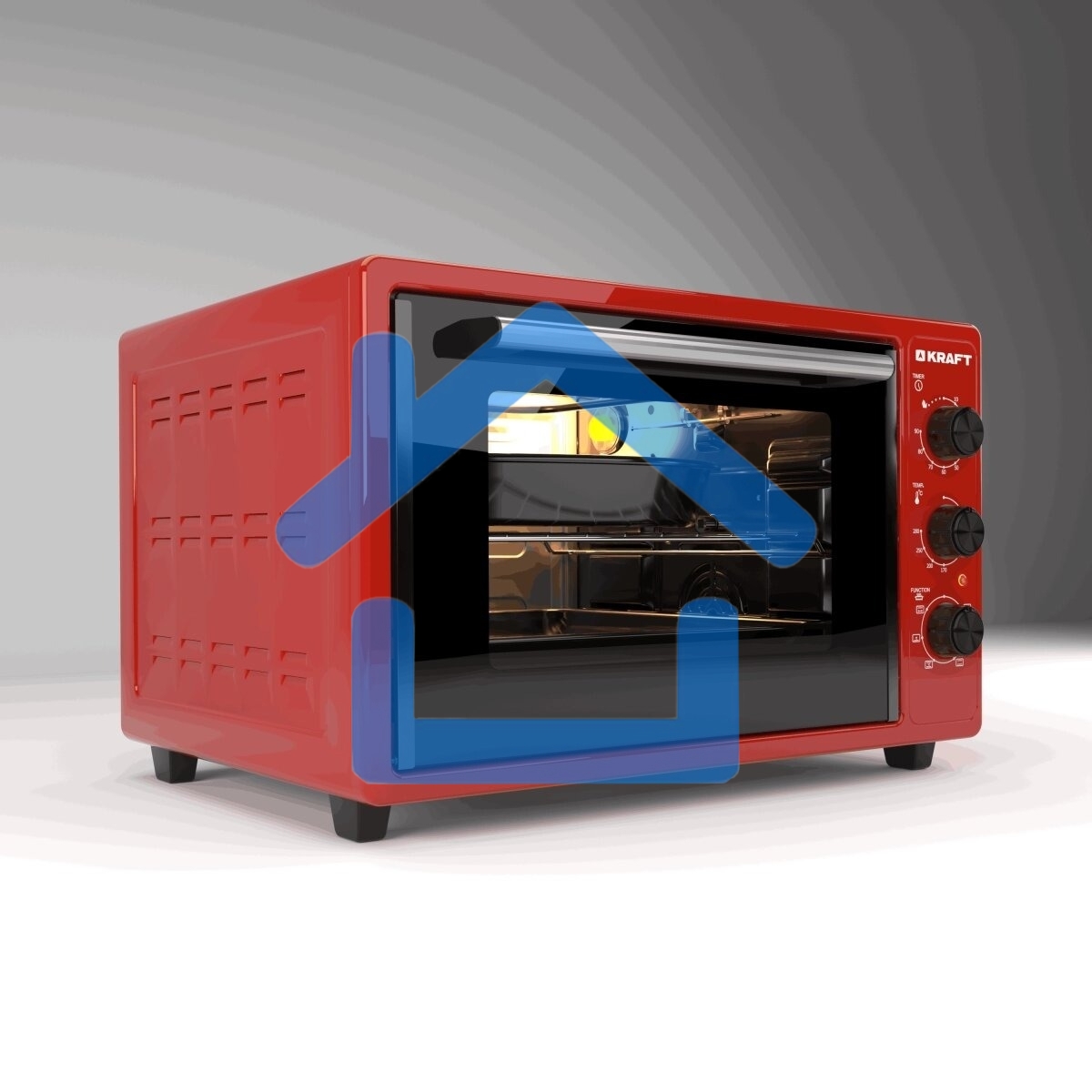 Мини-печь KRAFT KN-MO 3904 FRKR красный