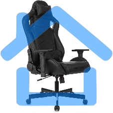 Кресло игровое Knight Gladiator черный, эко.кожа, крестов. металл