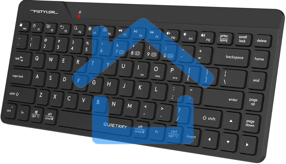 Клавиатура A4Tech Fstyler FBK22 AS беспроводная, USB, Bluetooth/Радиоканал, черный
