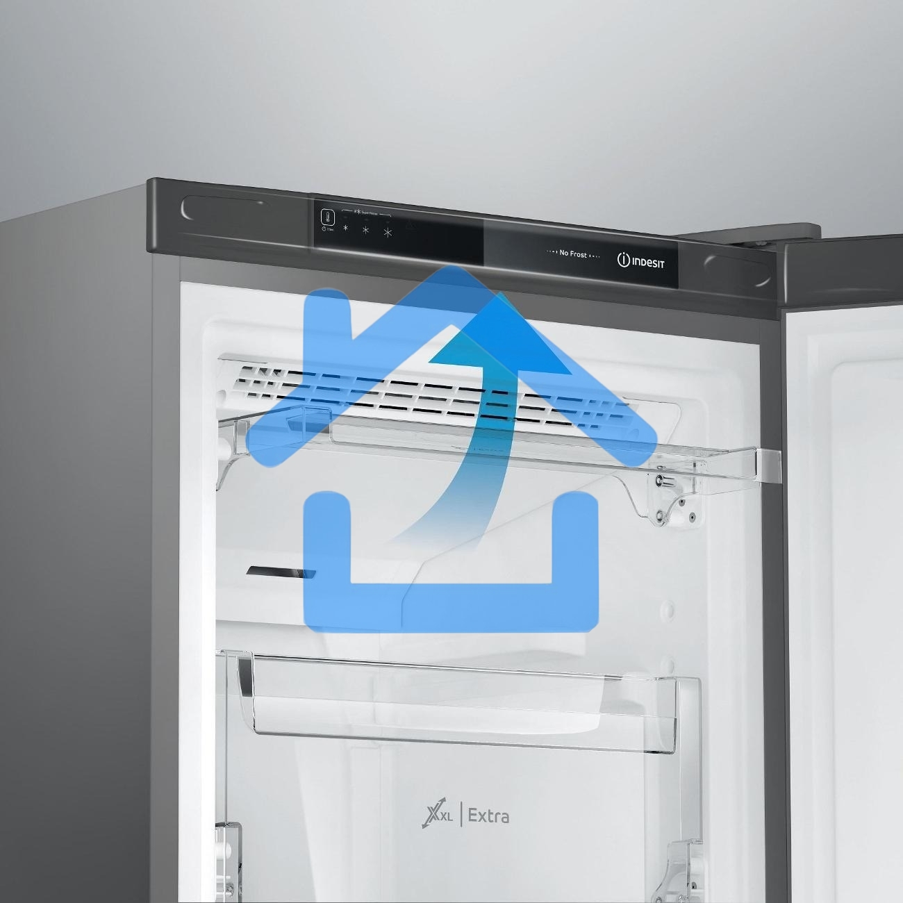 Морозильная камера Indesit DFZ 4150 G, серебристый, 204л, 6 ящиков