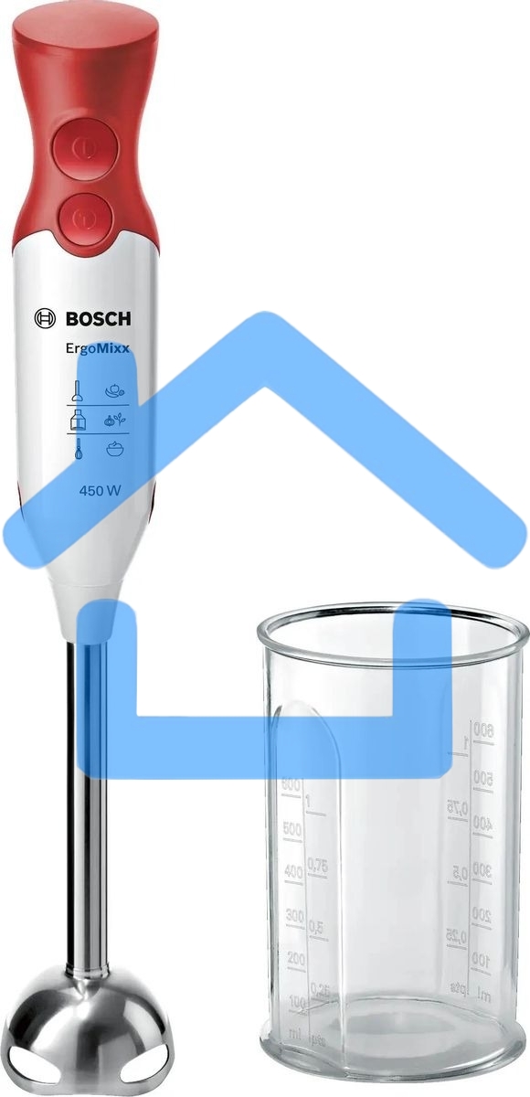 Блендер погружной Bosch MSM64110 450Вт белый/красный
