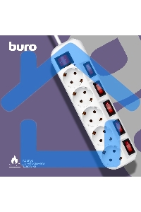 Сетевой фильтр Buro 500SH-3-SW-W 3м (5 розеток) белый (коробка)