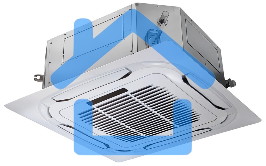 Фанкойл кассетный двухтрубный Shuft SFR-600R V2 1020 м³/час, 984 л/час, 60 м², 5,4/8,1 кВт, 39.2 дБ