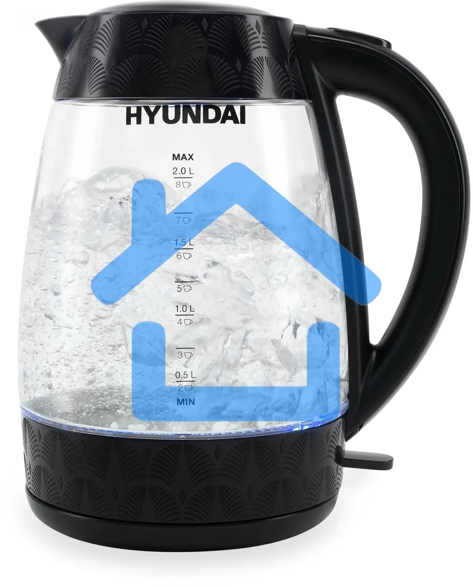 Чайник электрический Hyundai HYK-G4505 2л. 2200Вт черный (корпус: стекло)