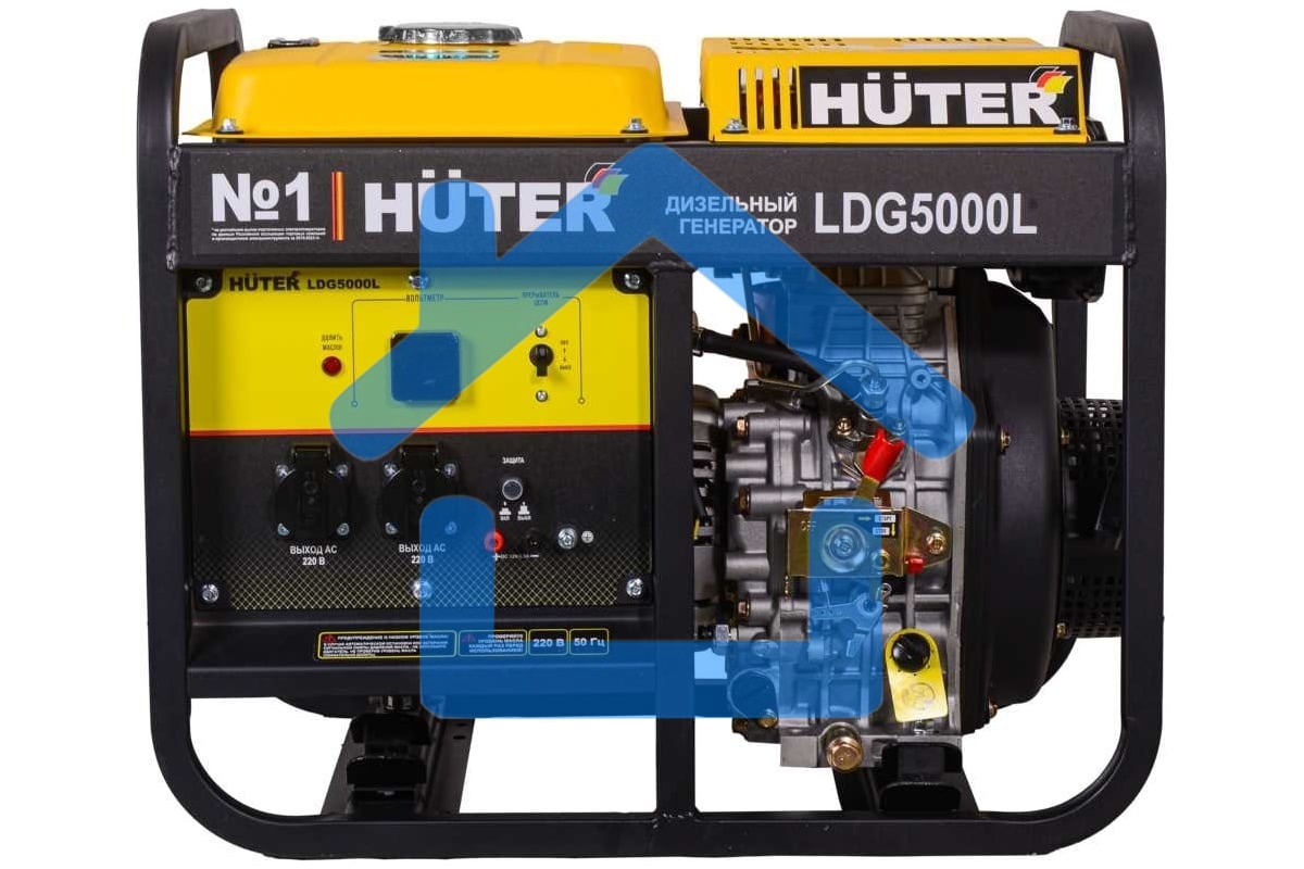 Электрогенератор дизельный Huter LDG 5000L, 3.3 кВт, 82 дБ, 68.7 кг
