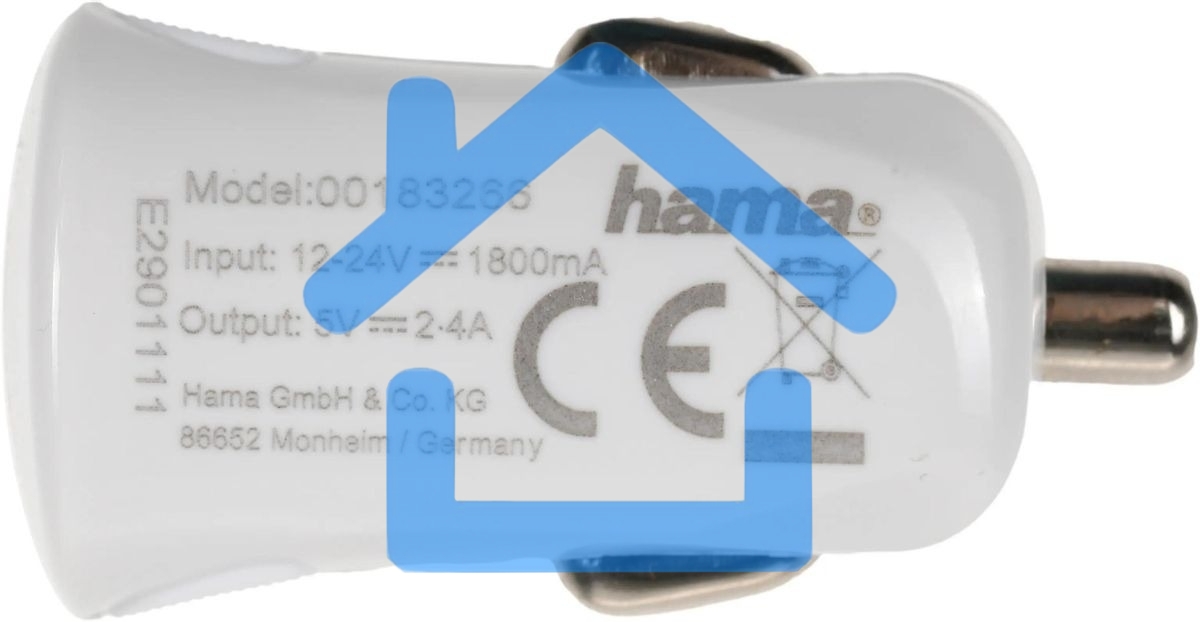 Комплект зарядное устройство Hama H-183266 2.4A для Apple кабель Apple Lightning белый