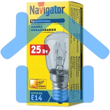 Лампа накаливания Navigator NI-T26-25-230-E14-CL