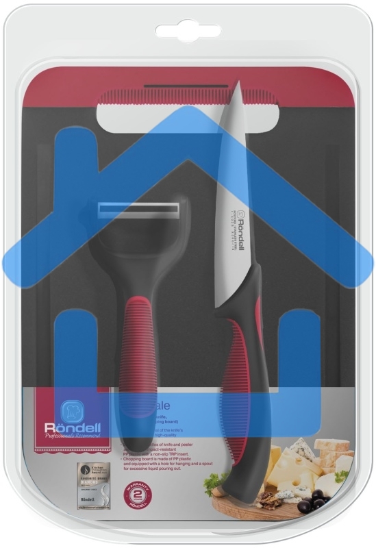 Набор ножей кухонных Rondell RD-1892 компл.:3предм. разд.дос. черный/бордовый блистер