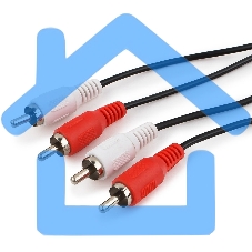 Кабель аудио Cablexpert CCA-2R2R-10M-N, 2xRCA/2xRCA, 10м, черный, пакет